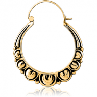 GOLD PVD COATED SURGICAL STEEL HOOP EARRING FOR TUNNEL PIERCING