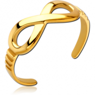 GOLD PVD COATED SURGICAL STEEL TOE RING - INFINITY