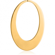 GOLD PVD COATED SURGICAL STEEL HOOP EARRINGS FOR TUNNEL - ELIPTIC PIERCING