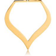 GOLD PVD COATED SURGICAL STEEL HOOP EARRINGS FOR TUNNEL - SPADE PIERCING