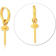 GOLD PVD COATED SURGICAL STEEL HOOP EARRINGS