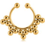 GOLD PLATED SURGICAL STEEL FAKE SEPTUM RING PIERCING