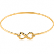 STERLING SILVER 925 GOLD PVD COATED BANGLE - INFINITY