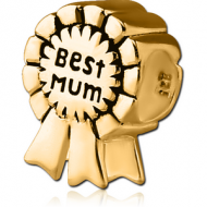 STERLING SILVER 925 GOLD PVD COATED BEAD - MUM AWARD