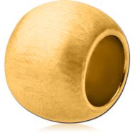 STERLING SILVER 925 GOLD PVD COATED BEAD - ROUND MATT FINISH