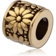 STERLING SILVER 925 GOLD PVD COATED BEAD - FLOWER