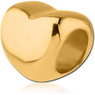 STERLING SILVER 925 GOLD PVD COATED BEAD - HEART