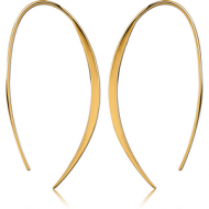 STERLING SILVER 925 GOLD PVD COATED EARRINGS PAIR