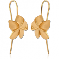 STERLING SILVER 925 GOLD PVD COATED EARRINGS PAIR - FLOWER