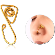 GOLD PVD COATED SURGICAL STEEL NOSE CLIP PIERCING