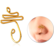 GOLD PVD COATED SURGICAL STEEL NOSE CLIP PIERCING