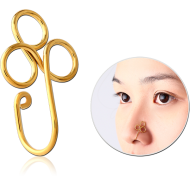 GOLD PVD COATED SURGICAL STEEL NOSE CLIP PIERCING