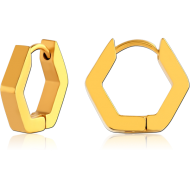 GOLD PVD COATED SURGICAL STEEL HUGGIES PAIR