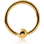 GOLD PVD COATED TITANIUM BALL CLOSURE RING PIERCING