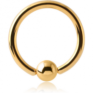 GOLD PVD COATED TITANIUM BALL CLOSURE RING