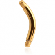 GOLD PVD COATED TITANIUM CURVED BARBELL PIN PIERCING