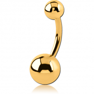 GOLD PVD COATED TITANIUM NAVEL BANANA PIERCING