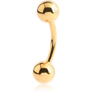 GOLD PVD COATED TITANIUM CURVED MICRO BARBELL PIERCING