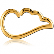 GOLD PVD COATED SURGICAL STEEL OPEN WING SEAMLESS RING