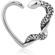 SURGICAL STEEL OPEN HEART SEAMLESS RING PIERCING