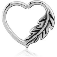 SURGICAL STEEL OPEN HEART SEAMLESS RING PIERCING