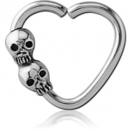 SURGICAL STEEL OPEN HEART SEAMLESS RING PIERCING