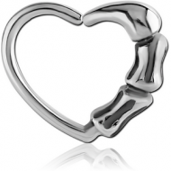 SURGICAL STEEL OPEN HEART SEAMLESS RING PIERCING