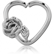 SURGICAL STEEL OPEN HEART SEAMLESS RING PIERCING