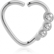 SURGICAL STEEL OPEN HEART SEAMLESS RING PIERCING