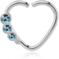 SURGICAL STEEL OPEN HEART SEAMLESS RING PIERCING