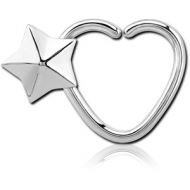 SURGICAL STEEL OPEN HEART SEAMLESS RING PIERCING