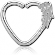 SURGICAL STEEL OPEN HEART SEAMLESS RING PIERCING