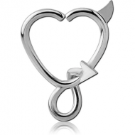 SURGICAL STEEL OPEN HEART SEAMLESS RING PIERCING