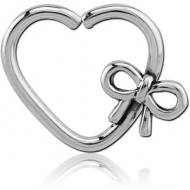 SURGICAL STEEL OPEN HEART SEAMLESS RING PIERCING