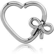 SURGICAL STEEL OPEN HEART SEAMLESS RING