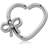 SURGICAL STEEL OPEN HEART SEAMLESS RING