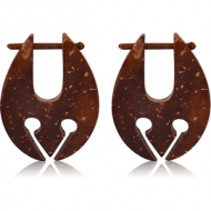 ORGANIC COCONUT SHELL TRIBAL EARRINGS PAIR