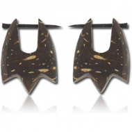 ORGANIC COCONUT SHELL TRIBAL EARRINGS PAIR