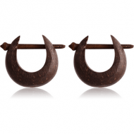 ORGANIC COCONUT SHELL TRIBAL EARRINGS PAIR