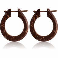 ORGANIC COCONUT SHELL LARGE TRIBAL EARRINGS PAIR