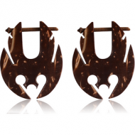 ORGANIC COCONUT SHELL LARGE TRIBAL EARRINGS PAIR