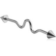 SURGICAL STEEL INDUSTRIAL WAVE BARBELL PIERCING