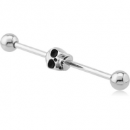 SURGICAL STEEL SKULL INDUSTRIAL BARBELL PIERCING