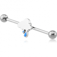 SURGICAL STEEL THUNDERCLOUD INDUSTRIAL BARBELL PIERCING