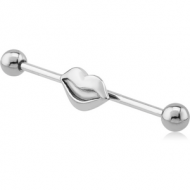 SURGICAL STEEL MOUTH INDUSTRIAL BARBELL PIERCING
