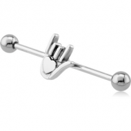 SURGICAL STEEL ILY SIGN INDUSTRIAL BARBELL PIERCING