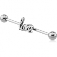 SURGICAL STEEL LOVE INDUSTRIAL BARBELL PIERCING