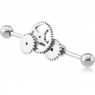 SURGICAL STEEL WHEEL INDUSTRIAL BARBELL PIERCING