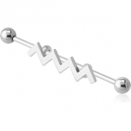 SURGICAL STEEL INDUSTRIAL BARBELL WITH ADJUSTABLE SLIDING CHARM PIERCING