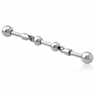 SURGICAL STEEL INDUSTRIAL BARBELL CHARM - TWO BALL PIERCING